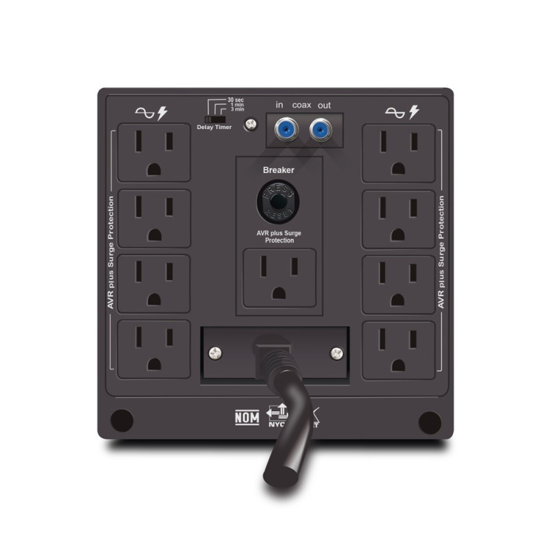 REGULADOR DE VOLTAJE AUTOMATICO CDP 2400VA 8 TOMACORRIENTES UL  R-AVR2408