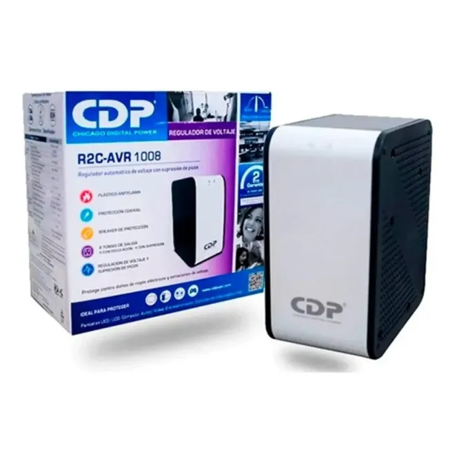 REGULADOR DE VOLTAJE CDP 1000 VA 4 SALIDAS UL  R2C-AVR1008