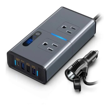 CARGADOR RAPIDO CDP INVERSOR 200W PD3. 0-30W 3 PUERTOS USB 1 TIPO-C 2 AC - DC12V-CARRO
