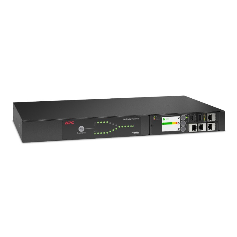 ATS APC (AP4450A) 100-120V/15A/2 NEMA 5-15P IN/10 NEMA 5-15R OUT/PARA RACK 1U/14