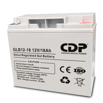 BATERIA GEL CDP PLOMO-ACIDO TERMINAL FRONTAL 12V/18AH GLB12-18