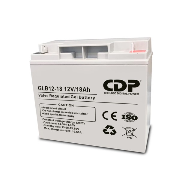 BATERIA GEL CDP PLOMO-ACIDO TERMINAL FRONTAL 12V/18AH GLB12-18